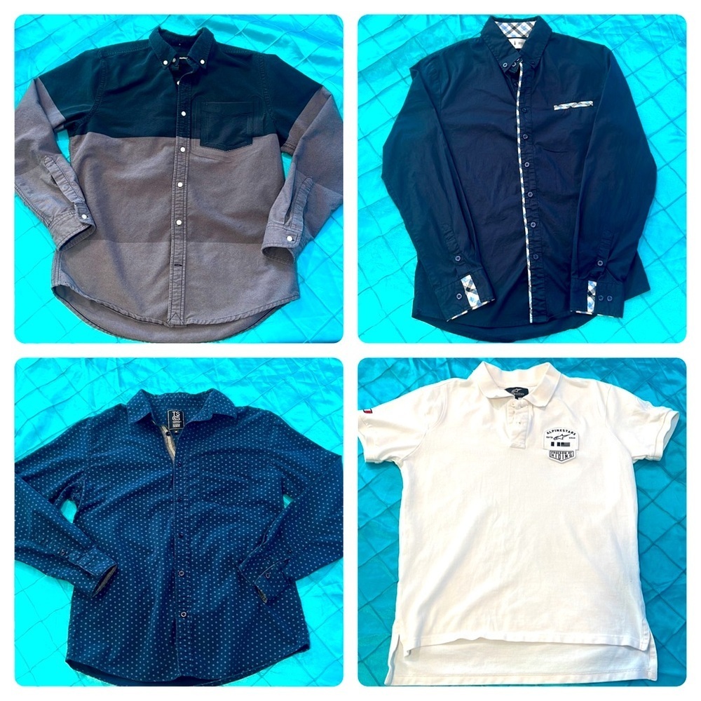 Set of 4 - Mens Collared Shirts - size M